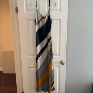 Anthropologie “Conditions Apply” Striped Multicolor Slip Dress
